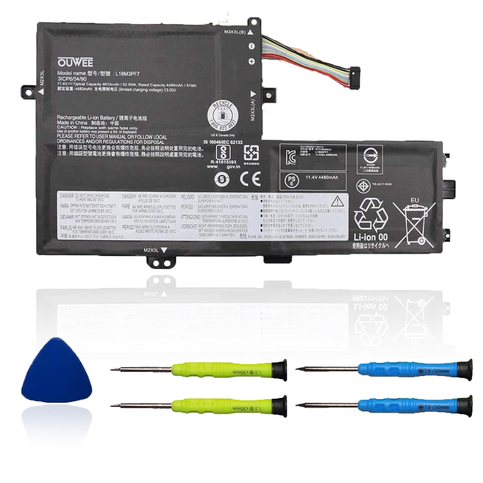 OUWEE L18M3PF7 Laptop Battery Compatible with Lenovo ideapad S340-14IML/14API/14IIL/14IWL C340-15IWL/15IIL S340-15IWL/15API/15IIL Flex15IWL Series