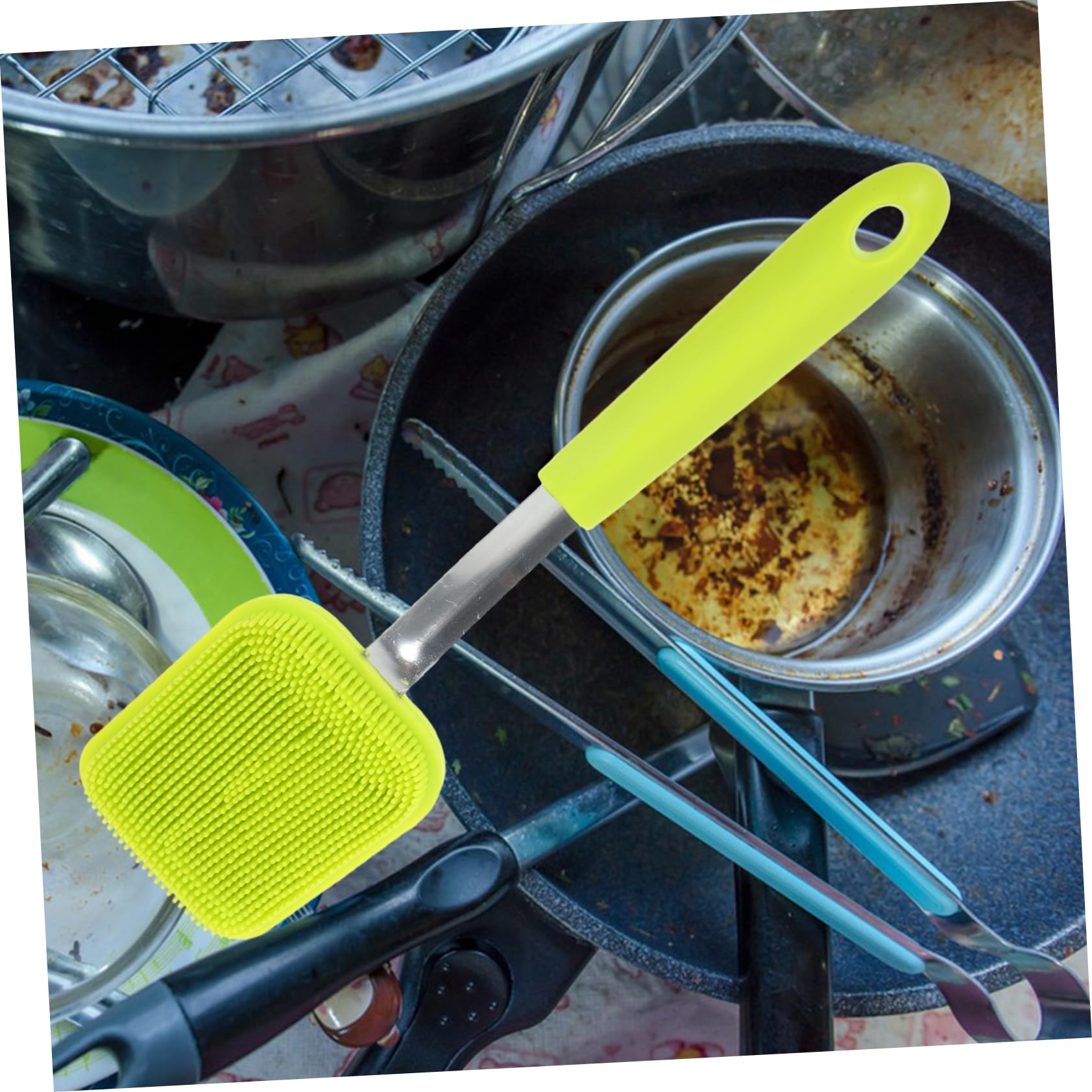 UTHCLO Silicone Cleaning Brush with Handle Multifunctional Pot Brush for Easy Cleaning Durable Dish Scrubber for Kitchen Use