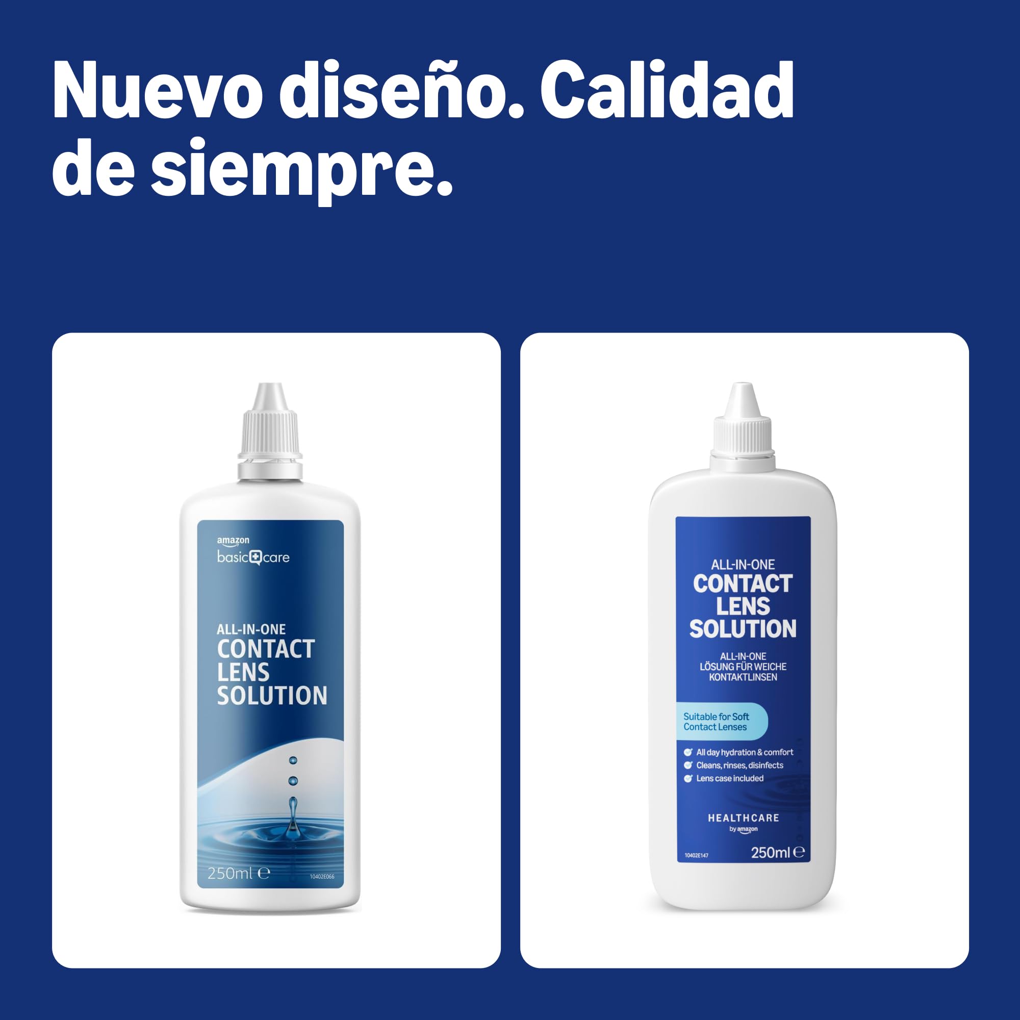 Healthcare by Amazon All-In-One Contact Lens Solution 2 x 250 ml (Anteriormente una Marca de Amazon Basic Care, el Mismo Producto)
