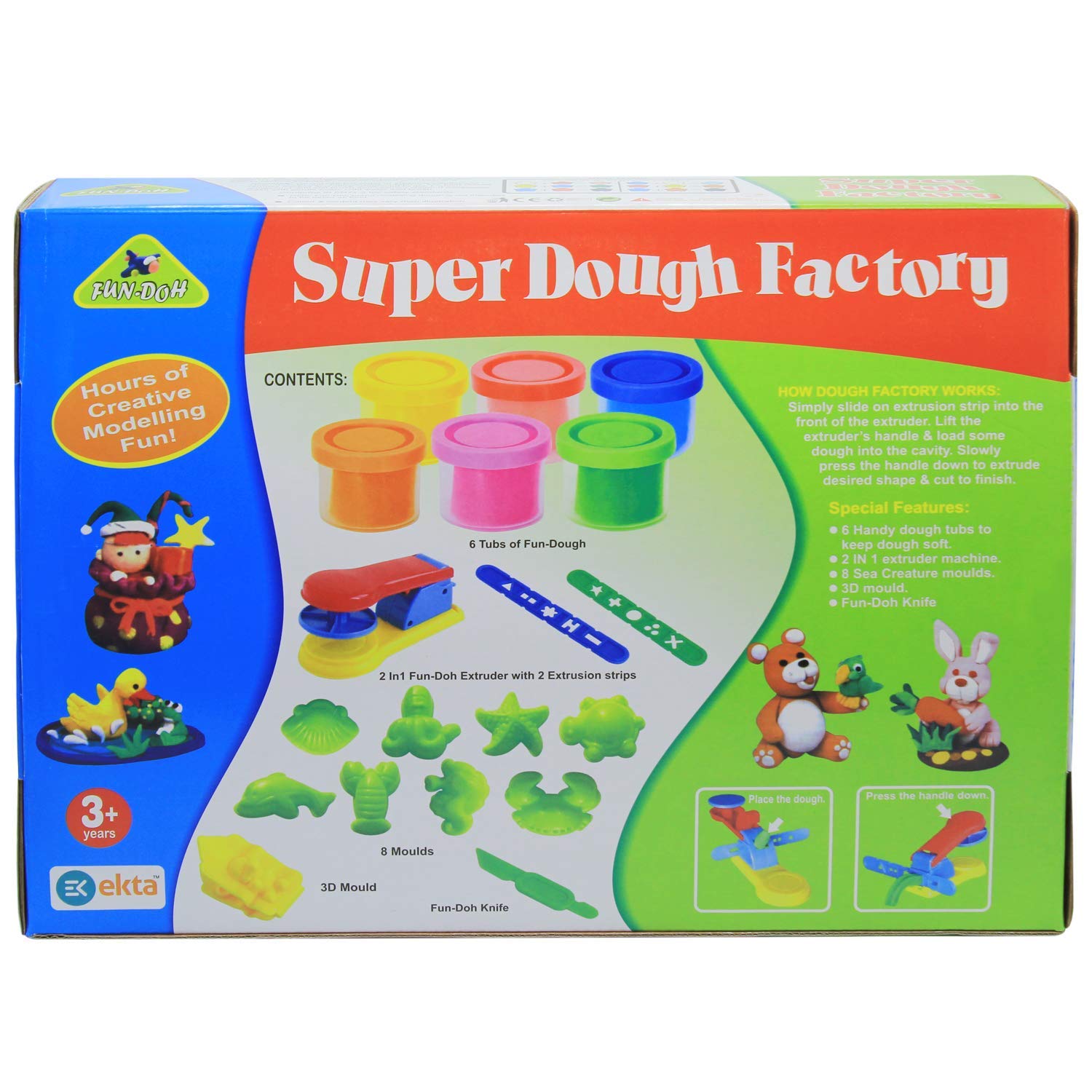 MJ BEAREkta Fun-Doh Super Dough Factory Kids Playing Modelling Clay Set