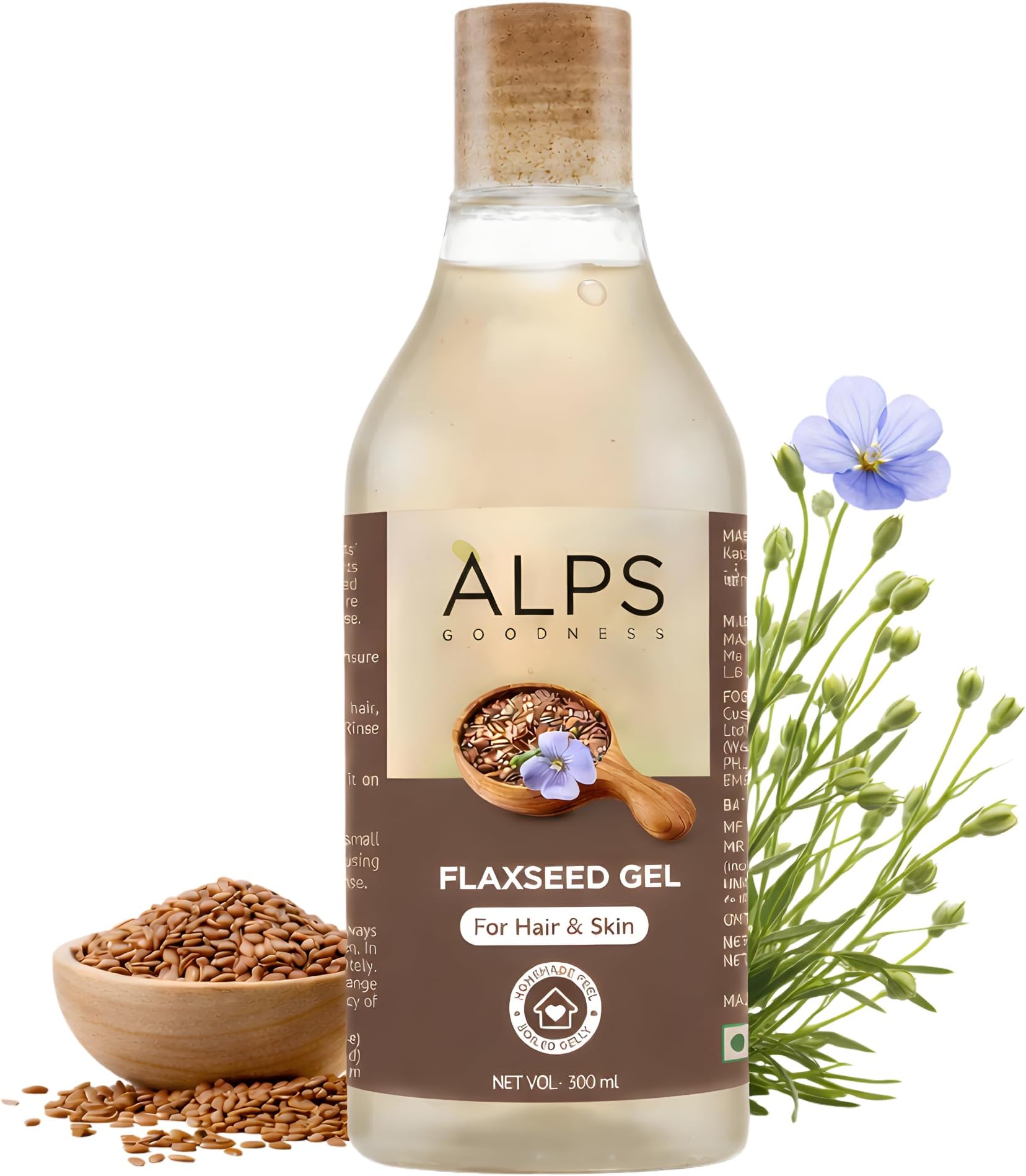 Flaxeed Gel (300 ml) | For Hair & Skin | Frizz-Control | Smoothening | Moisture Rich | Soft Long Hair