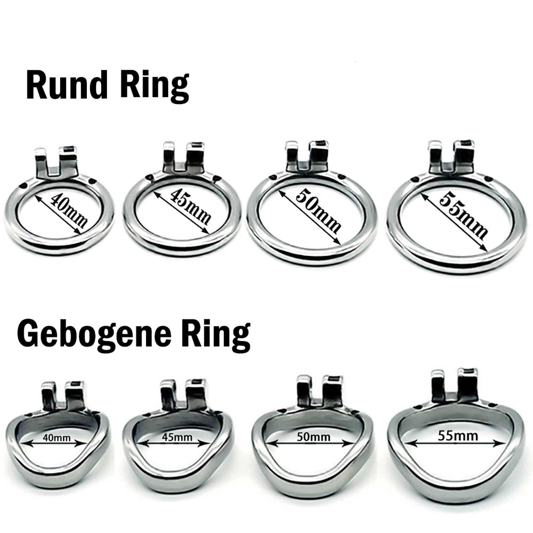 Peniskäfig Groß Herren Edelstahl Keuschheitsgürtel Mit Nägeln & CBT-Spikes Ring & Harnröhren Dilator & Gürtel Chastity Cage Male Metall Keuschheitskäfig Cock Cage Sexspielzeug,Gebogen,50mm