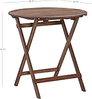 Vista 3 de Linon Catalán acabado tres piezas plegable Bistro Cafe Set, bellota marrón