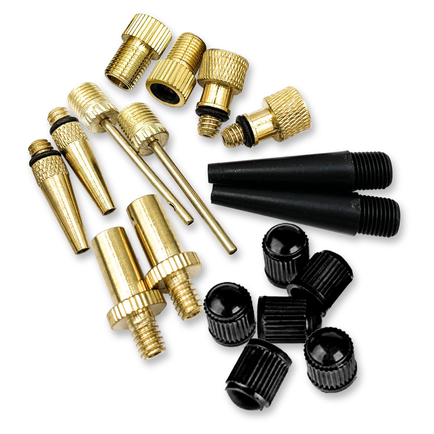 Bike Valve Adapter Kit (Pack of 10 Valves + 6 Caps + 2 Ball Pump Needle) - Presta Valve, Dunlop Valve, Schrader Valve Bike adapters - Sports Ball Inflation Needle – by Mobi Lock-image-43