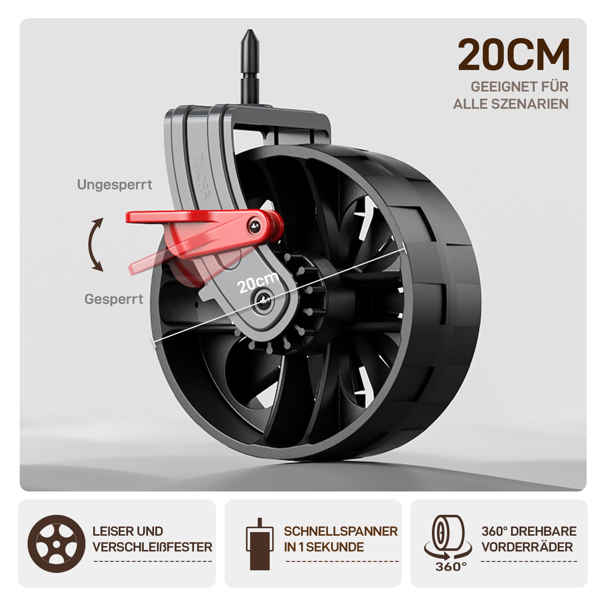 EVER ADVANCED XXL Bollerwagen faltbar 225L bis 150kg mit Bremse Dach Handwagen schieben&ziehen klappbar Strandwagen 20 * 8cm breite Räder Faltwagen für Camping Strand Einkauf Tier Schwarz Groß