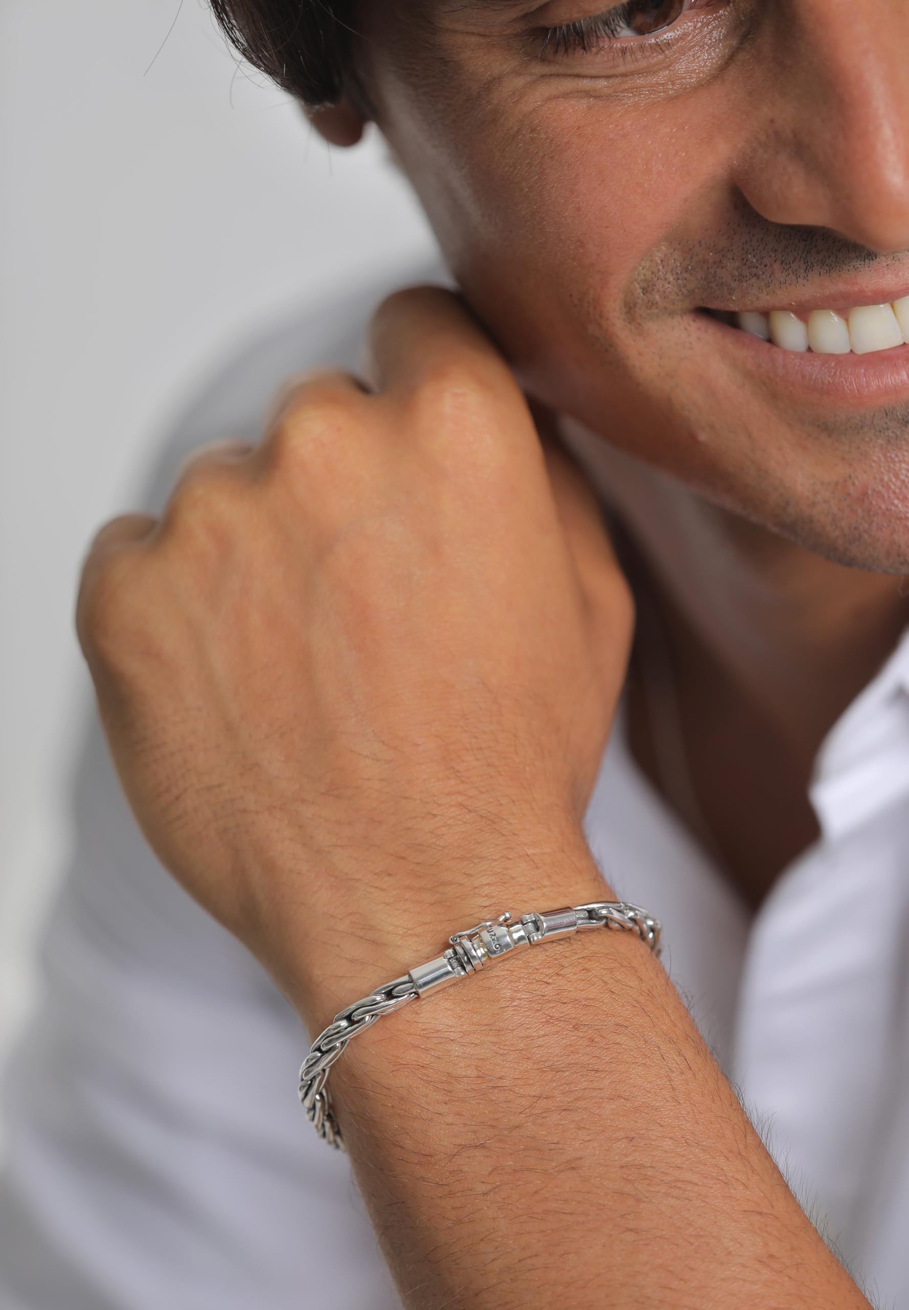kuzzoi, bracciale da uomo in argento Sterling 925 massiccio, 335112