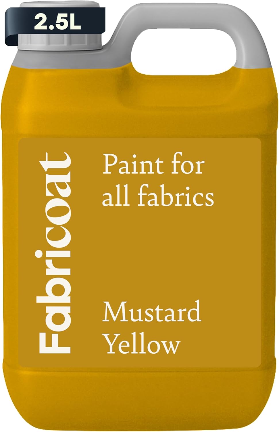 Fabricoat Fabric Upholstery Paint & Dye - 2500ml / 85 Fl Oz Mustard Yellow - Restore or Change Color of Couches, Chairs, Upholstery, Car Interiors, Clothing - Soft, Flexible Finish