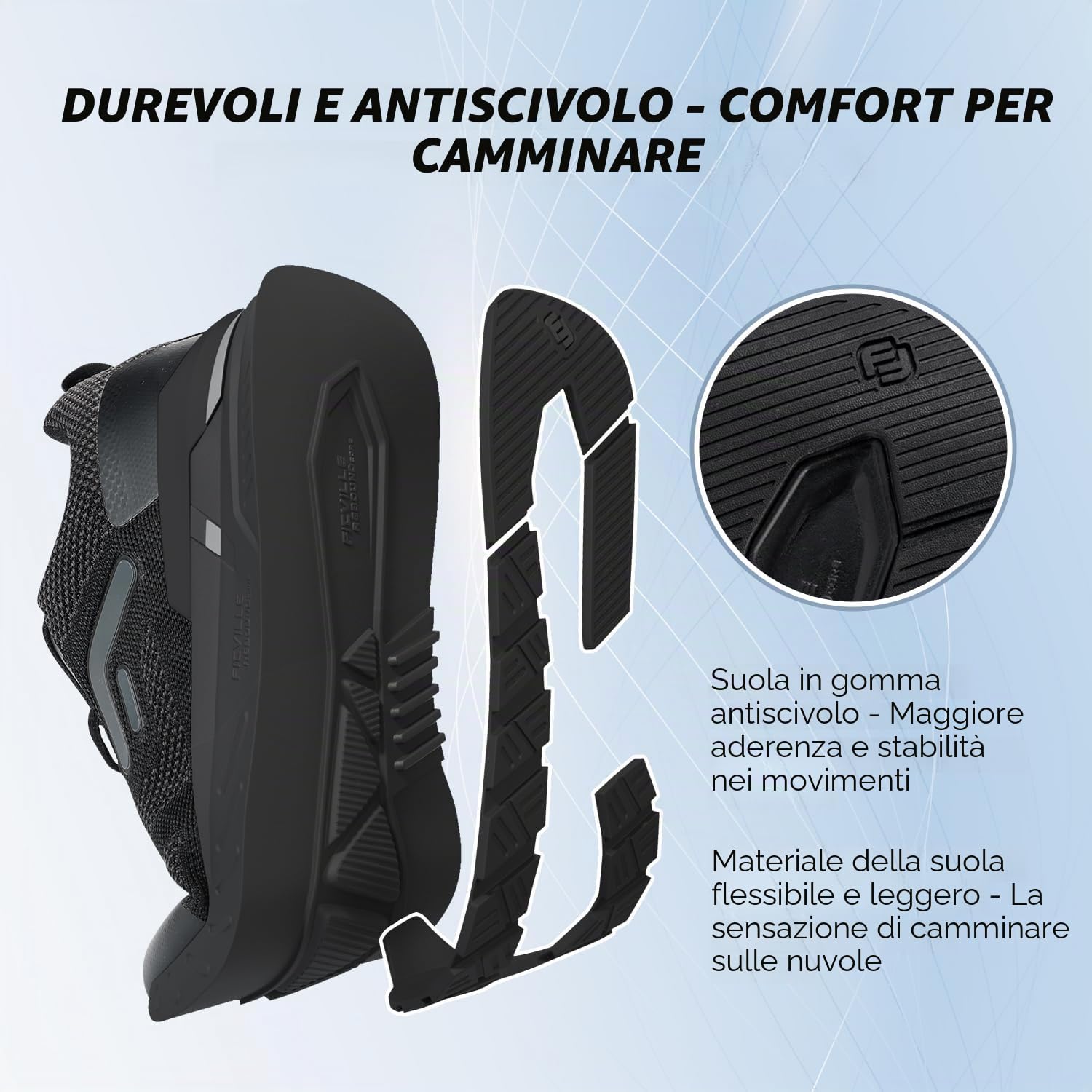 FitVille Scarpe da Camminata Uomo Pianta Larga Sneakers Ginnastica Casual Sportive Scarpe da Corsa Running Larghe Jogging