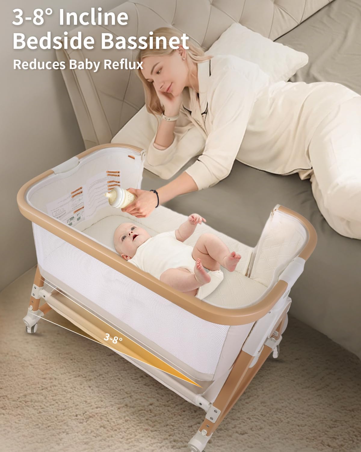 Amazon.com: suihuooo 4 in 1 Baby Bassinet, Bassinets Bedside