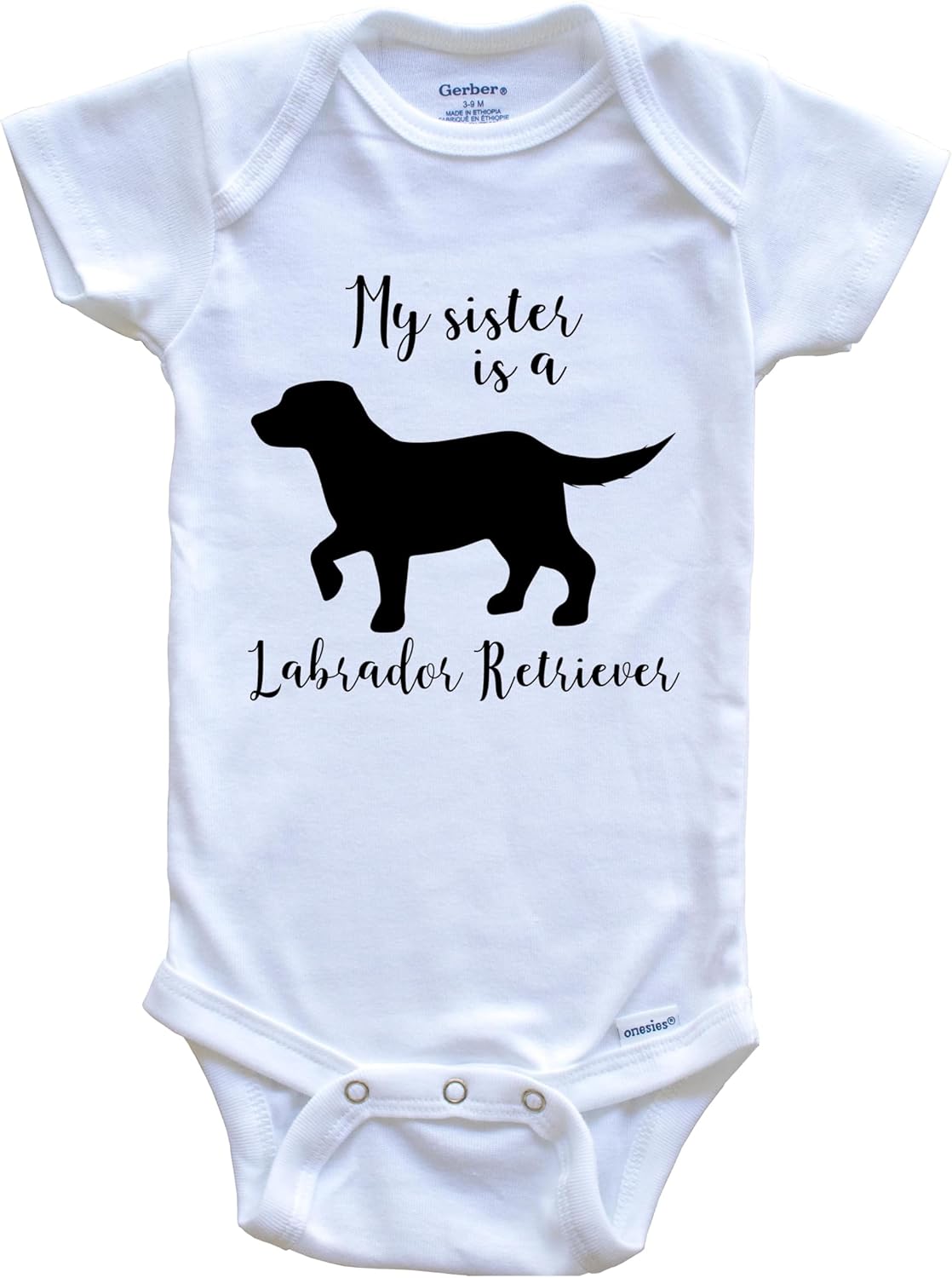 My Sister is A Labrador Retriever Cute Dog Baby Bodysuit - Labrador Retriever One Piece Baby Bodysuit