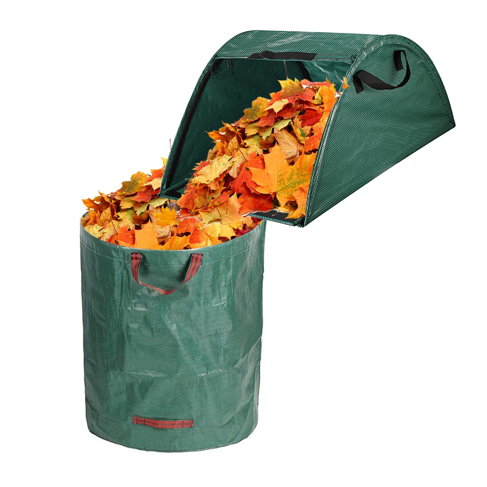 Sac de Déchets de Jardin, Sacs de Jardin Robustes avec Poignées, Sac de Jardin Réutilisable, avec 3/4 Poignées Sacs à Feuilles de Terrasse Robustes pour Ramasser Les Feuilles 100L+120L
