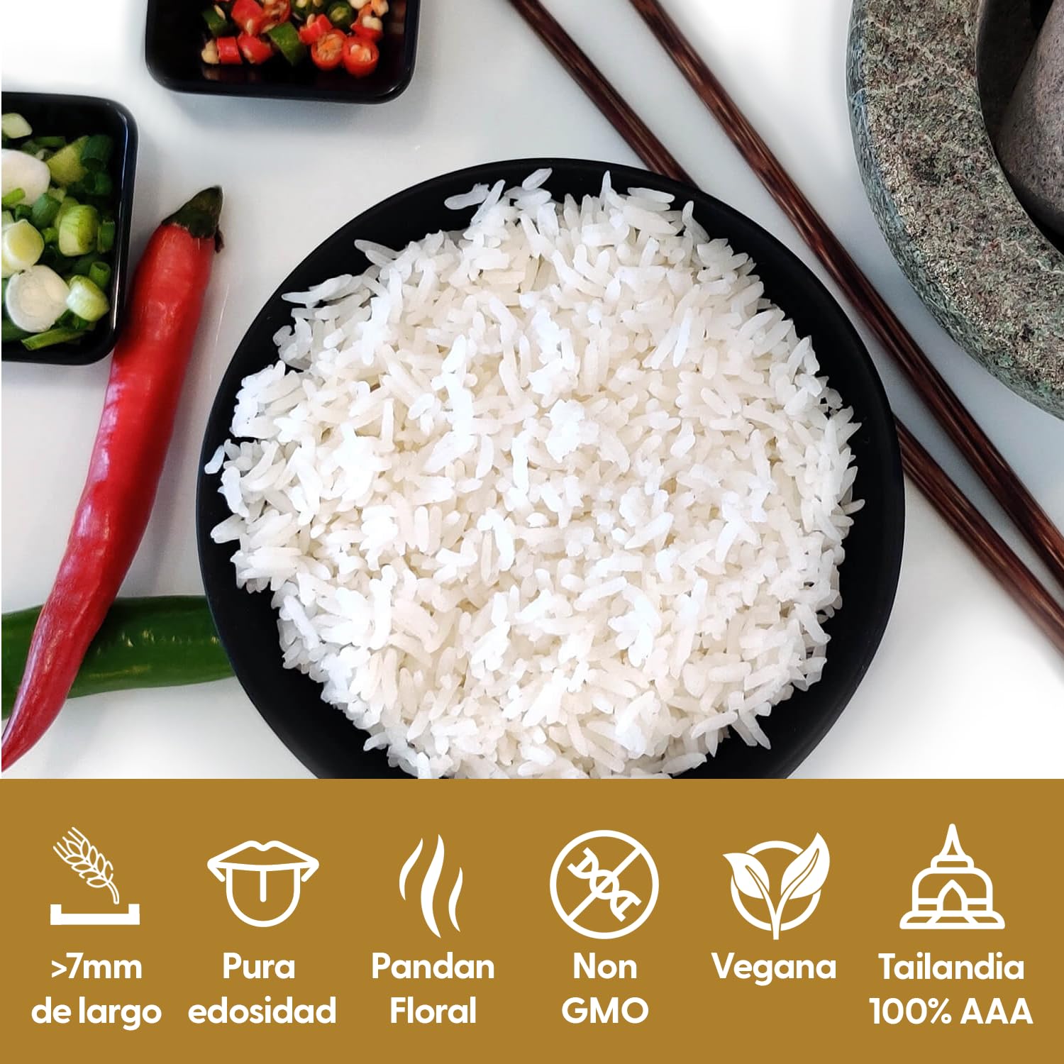 Yum Asia Thai Hom Mali Premium Arroz Jazmín Blanco – 5kg