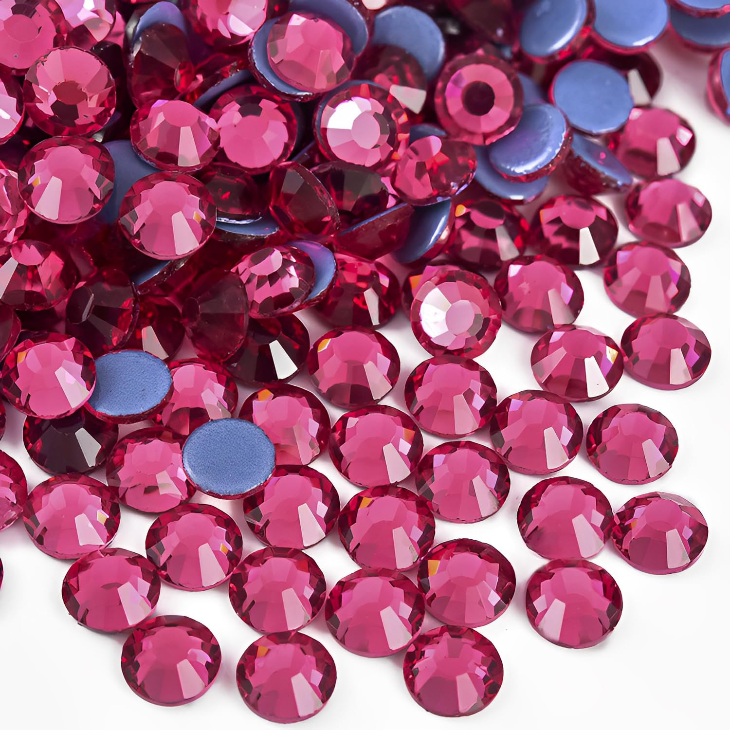 Jollin 576pcs Hotfix Crystal Flatback Rhinestones Glass Diamantes Gems for Crafting Art Crafts Decorations Clothes Shoes 6.4mm SS30 Rose