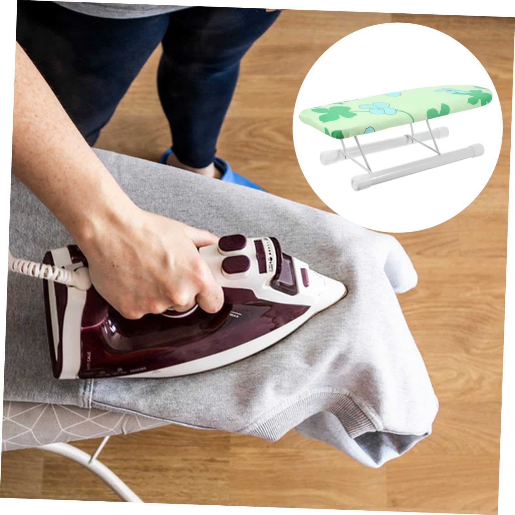 Mini Asse Stiro Pieghevole da Tavolo per Vestiti, Verde | Sartoria, Adatta, Design Compatto, Facilita la Stiratura delle Piccole Aree