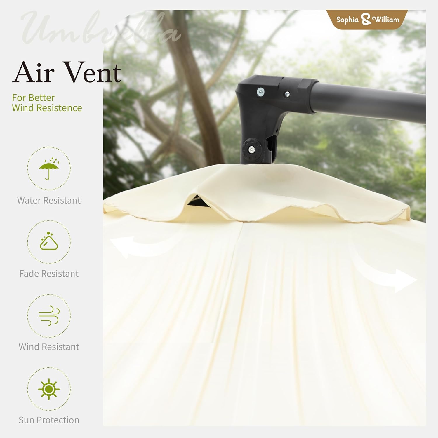 Sophia & William Offset Patio Umbrella 10ft Outdoor Table Umbrella Hanging Umbrella