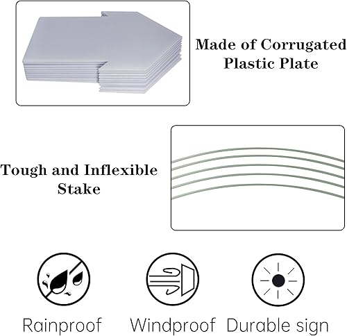 Miniatura 3 de 10 letreros de flecha en blanco de 15 x 7 pulgadas con estacas letrero de flecha de esta manera para decoración de fiestas venta de garaje poste