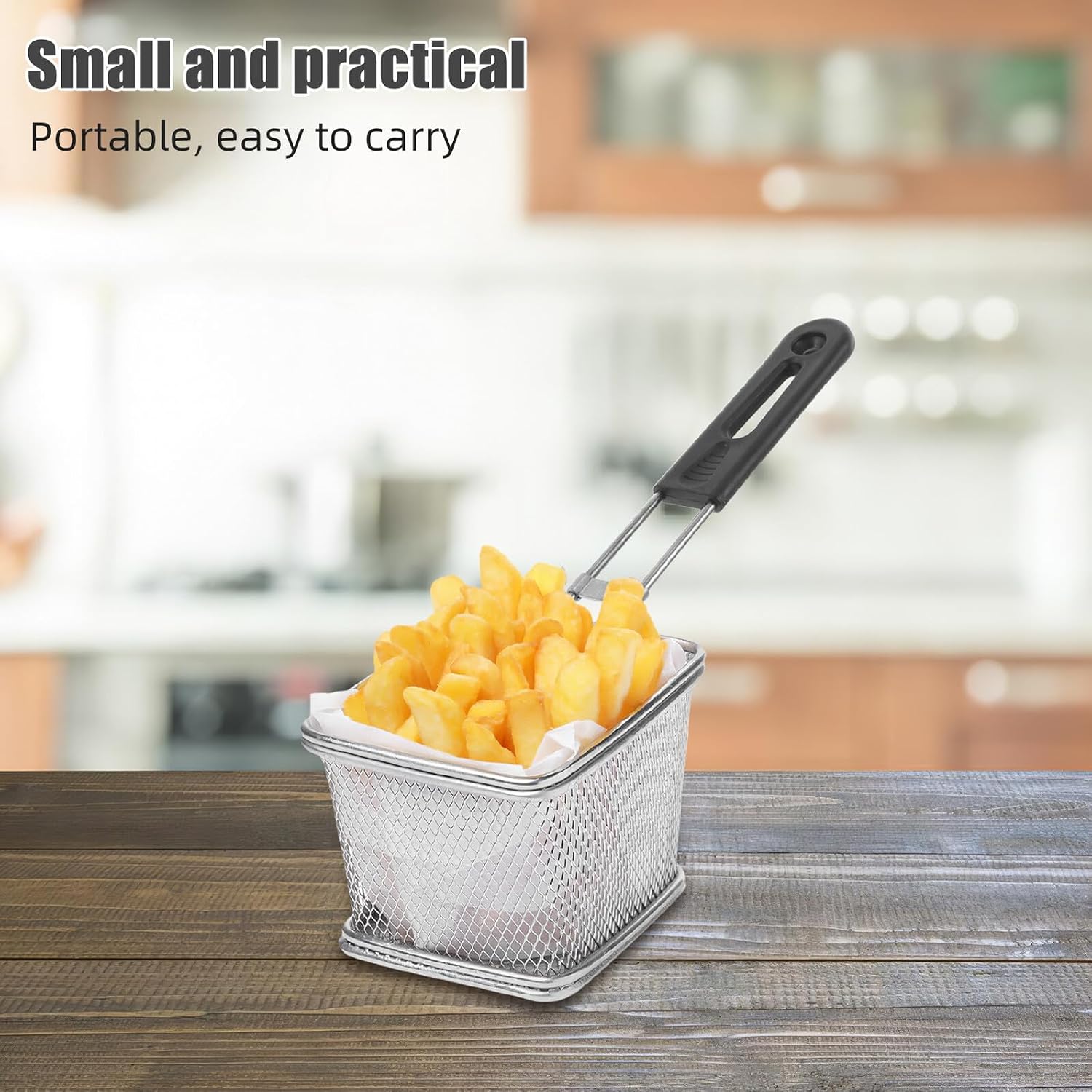 Fry Basket Handle Replacement for Deep Fryer, Cool-touch Wire Basket Handle, Sturdy Kitchen Tool for Home and Commercial Frying