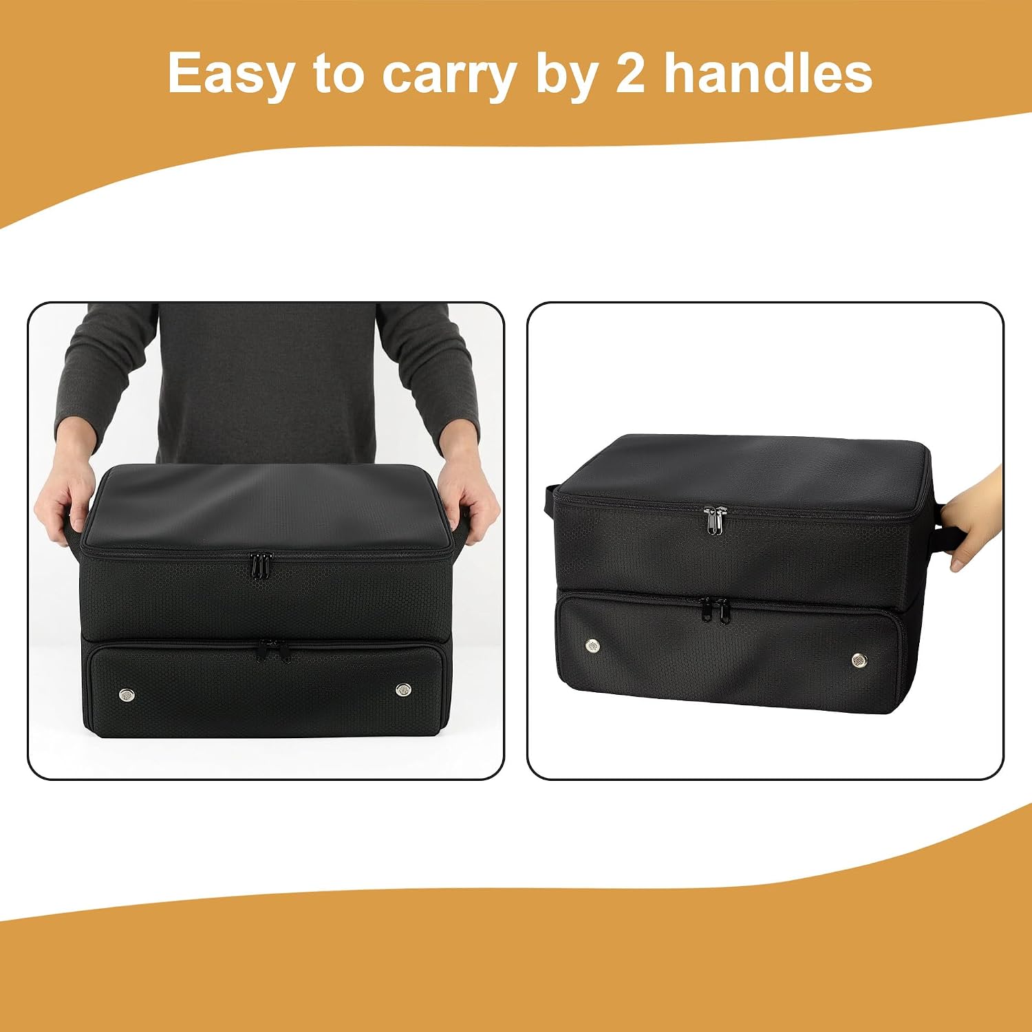 2-Layer Golf Trunk Organizer - Heavy Duty Golf Bag Storage for Car SUV - Detachable Support Boards Golfing Cargo Organizer with Separate Ventilated Shoe Compartment,Gifts for Men, Women