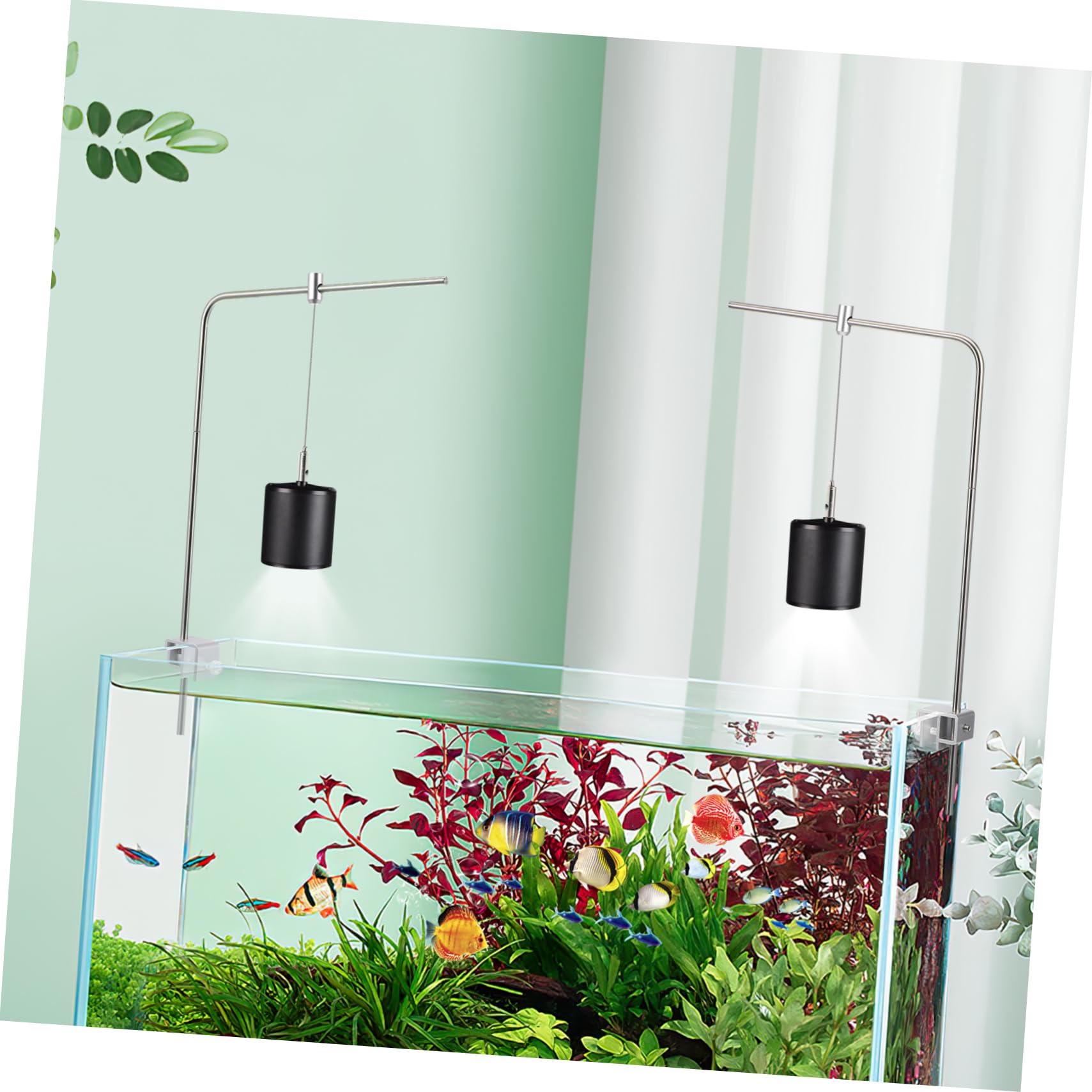 SHINEOFI 1 Satz Verstellbarer Aluminium Aquarium Lichtständer Aufhängung für Fischbehälter Halterung für LED Beleuchtung und Wasserpflanzen Kompakt und Stabil