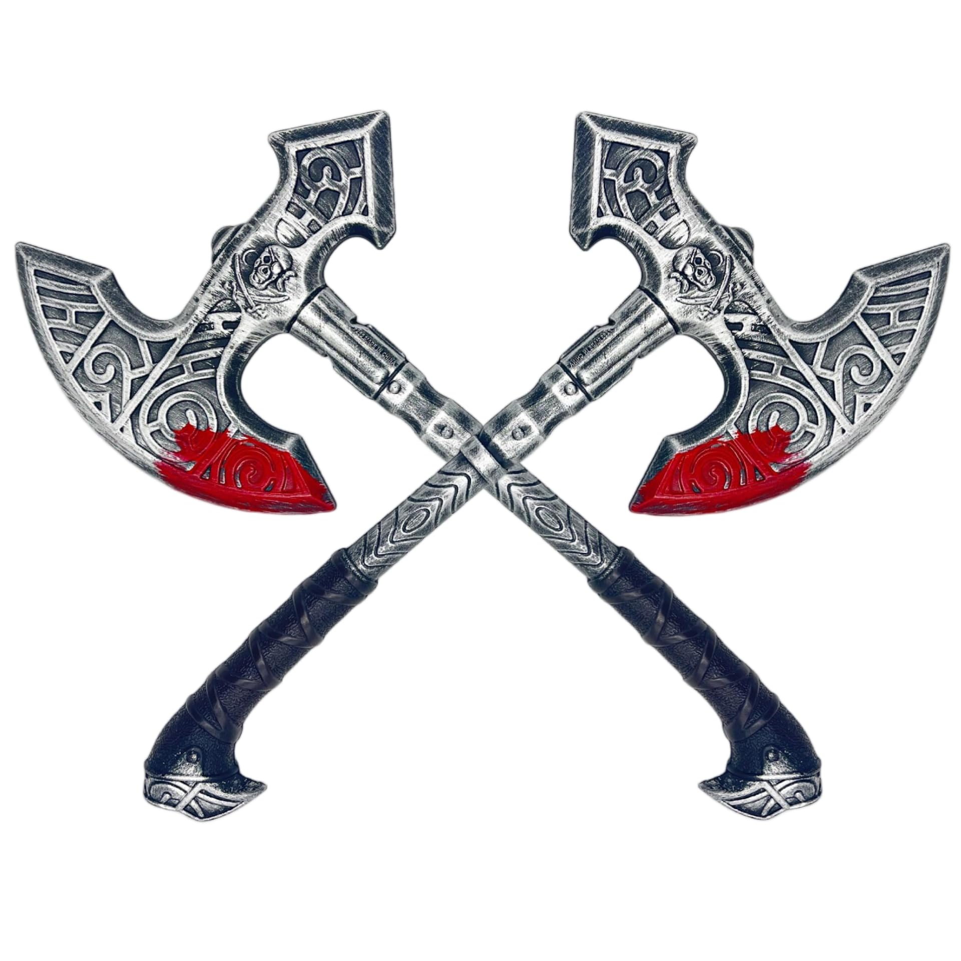 Viking Axe Prop,Plastic Toy Axe Viking Costume Accessories,Halloween Pirate Axe Cosplay Party (2PCS C)