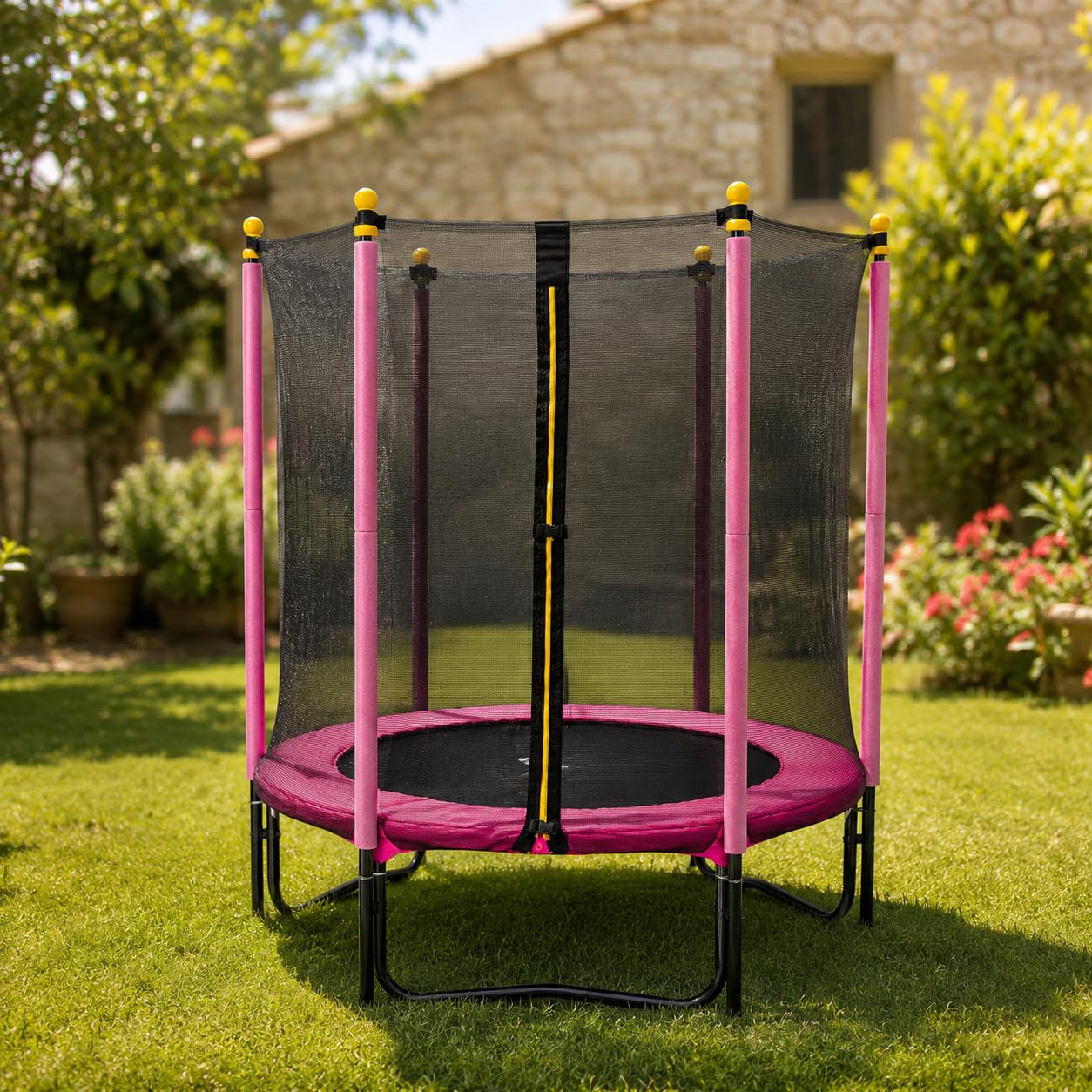 Cama elástica para niños ATAA 140cm Plus – Red Cremallera, Acolchados