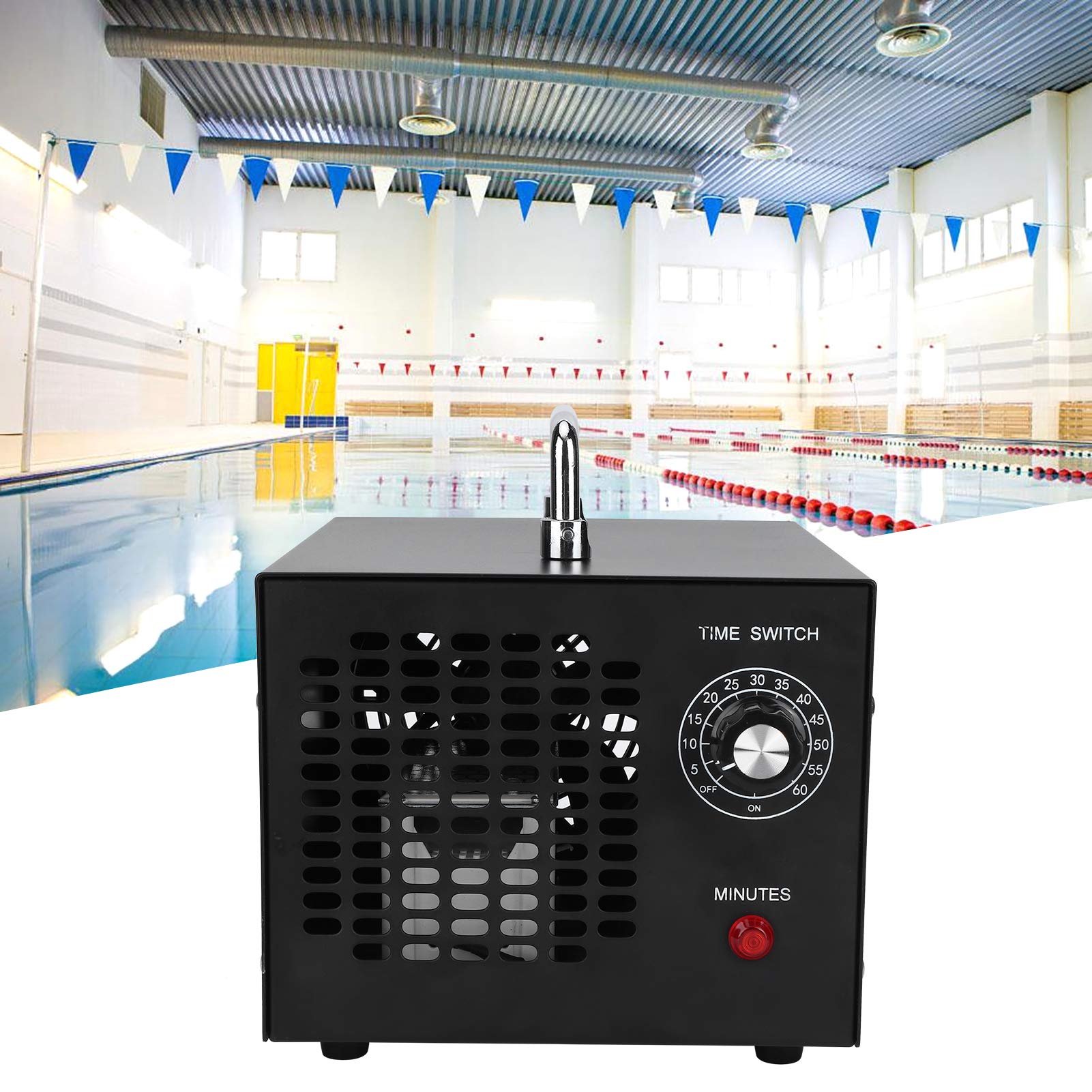 Gonetre Máquina Generadora de Ozono 20 G/H Purificador de Aire de Alta Eficiencia con Interruptor de Sincronización para el Hogar Invernadero Granja Material de Lámina Duradero (Enchufe Europeo 220V)