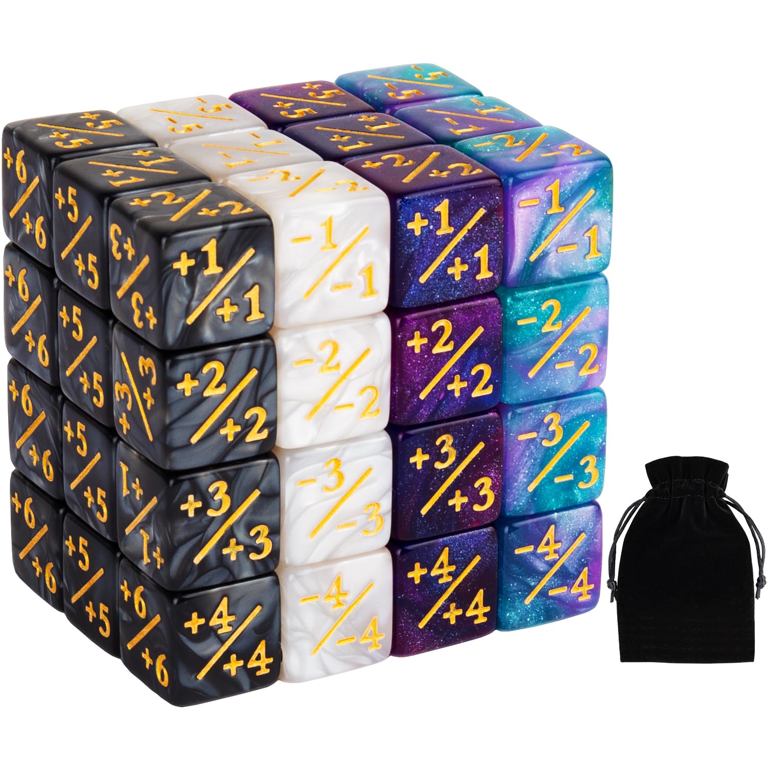 48 Pieces MTG Dice Counters Life Tokens Plus 1 Magic Counter Dice Set for MTG, TCG, Cards Game Accessories