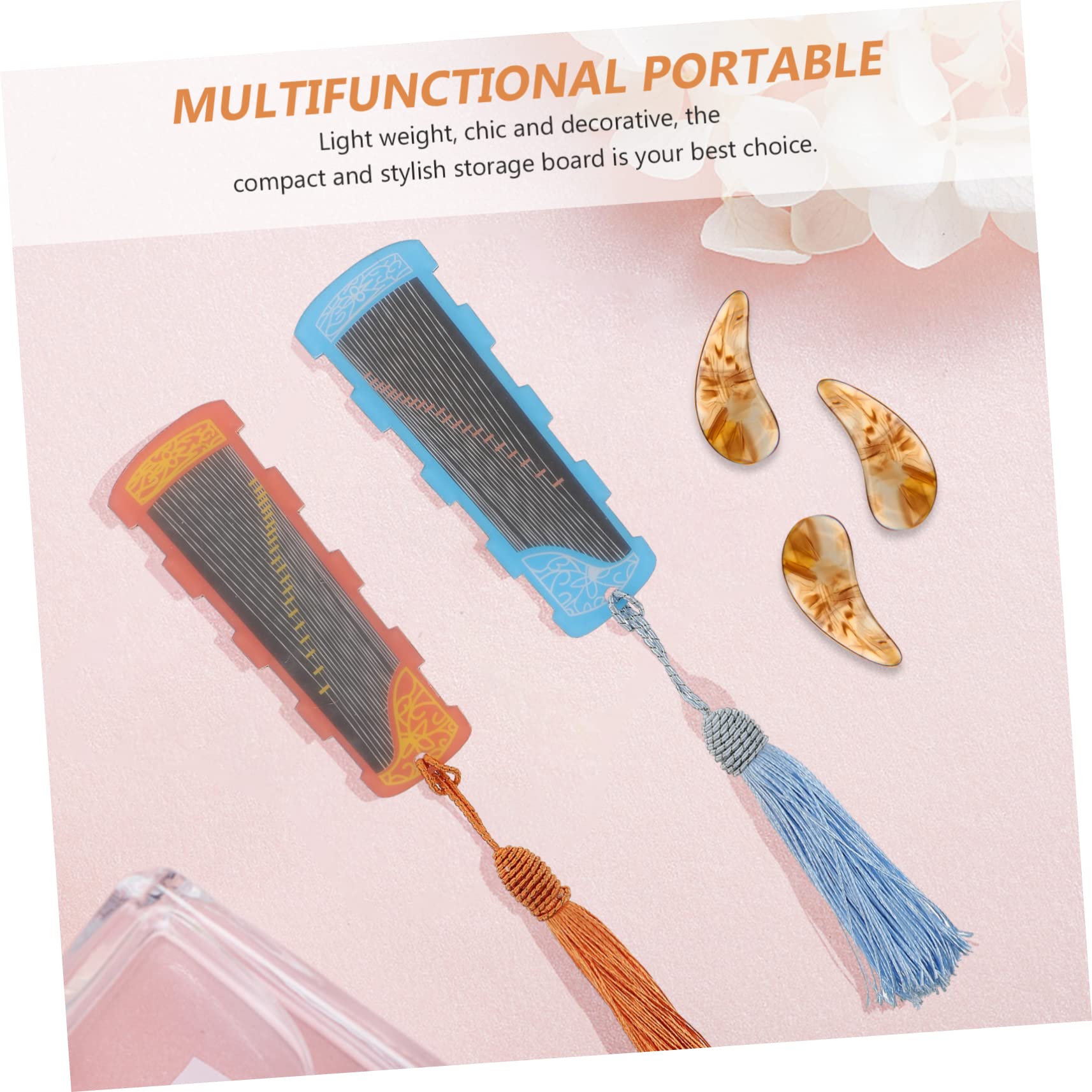 Toddmomy Practical Nail Pick Storage Device Guzheng Acrylic Accessory Pick Wrap Card Anti-lost Nail Holder