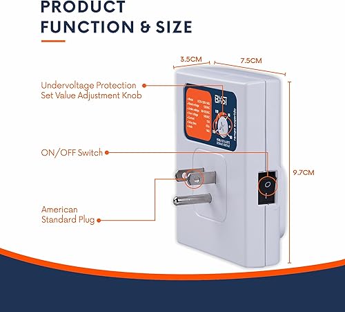 Miniatura 4 de BXST Protector de sobretensiones para electrodomésticos, 120 V 15 A, protector de voltaje con protección contra rayos de 140J, sobrecarga de pared y