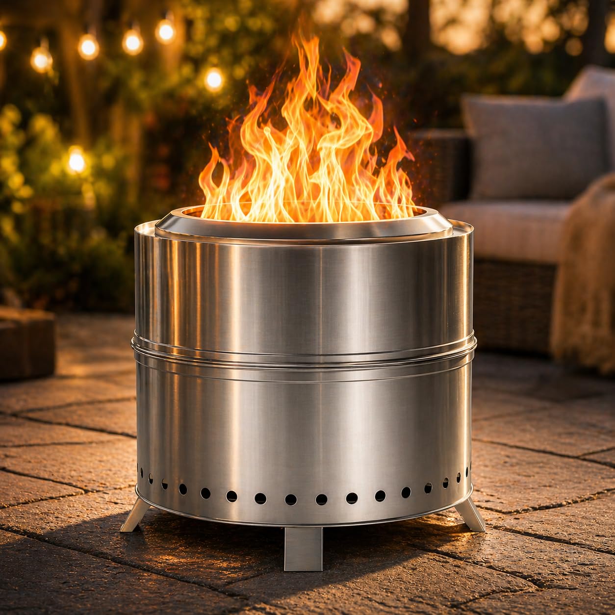 Amazon.com : Breezz Smokeless Fire Pit 19.3 Inch Stainless Steel