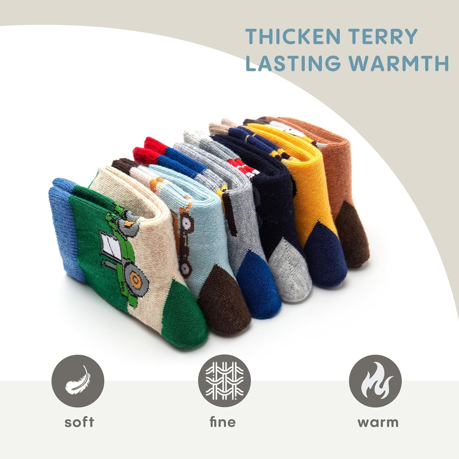 Boys Wool Socks Kids Winter Warm Socks Thicken Thermal Crew Socks for Boys 6 Pack