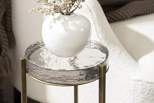 Miniatura 35 de Kate and Laurel Aguilar Glam - Mesa de bebidas de 8 x 8 x 23 pulgadas, color dorado, mesa de té de transición y soporte para plantas con mesa de