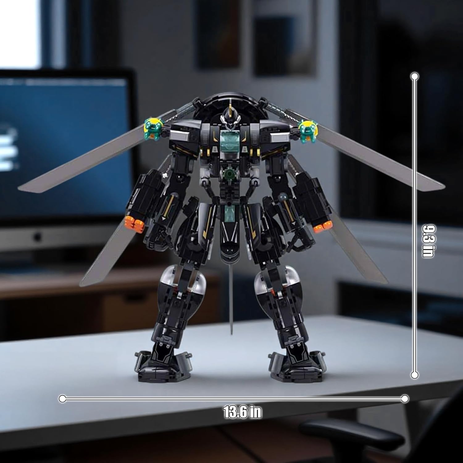 HIGH GODO Armed Mech Robot Transforming Building Blocks Set for Adults,City Warrior Justice Hero Soldier Mech Model Building Kit, Cool Creative Robots Toys Gift for Teens, 545 Pieces
