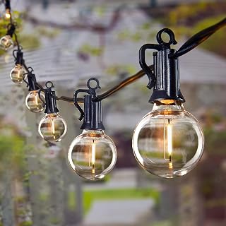 Brightown 109ft LED Outdoor String Lights - 52 Shatterproof Edison Bulbs, Dimmable Waterproof Connectable Patio Backyard Party Decor