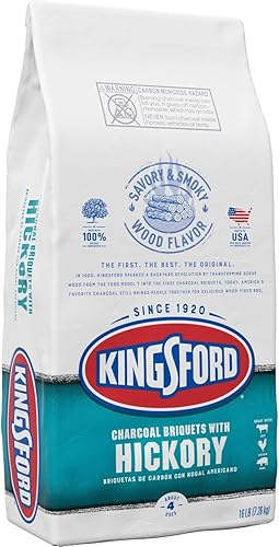 Kingsford - Briquetas de carbón originales con nogal, carbón de barbacoa para asar - 16 libras