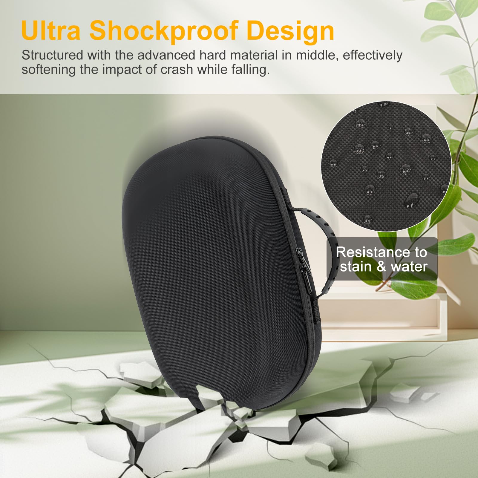 XINGFUDAO Grand étui de transport pour Meta Quest 3/Quest 3S, sac de rangement de protection compatible avec Kiwi/BOBOVR/Maecker Headstrap et accessoires, Noir , L, Simple et facile
