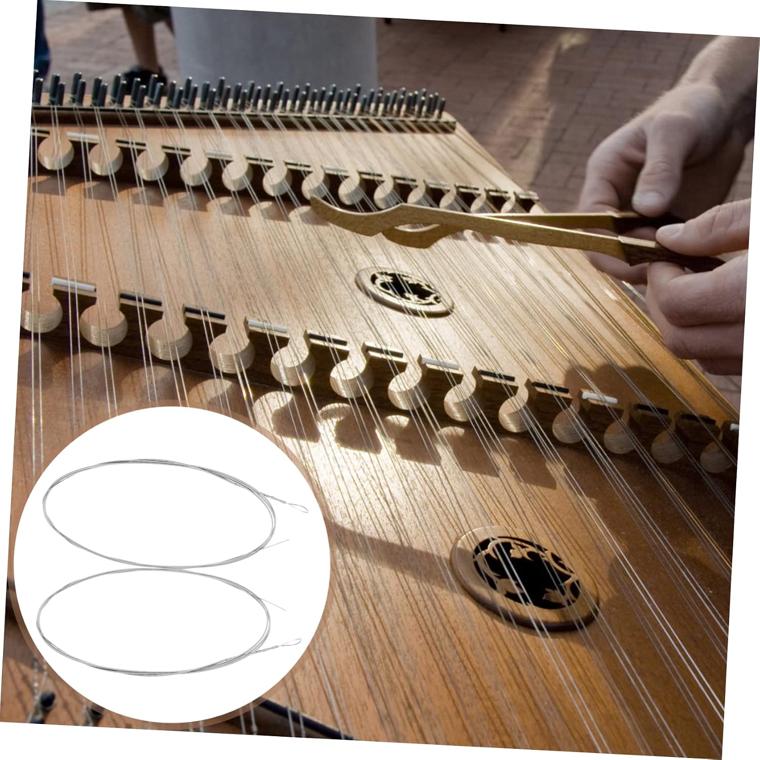 Abaodam 2Pcs Steel Dulcimer Strings Replacement for Musical Instruments Universal Dulcimer String Accessories Durable and High Material