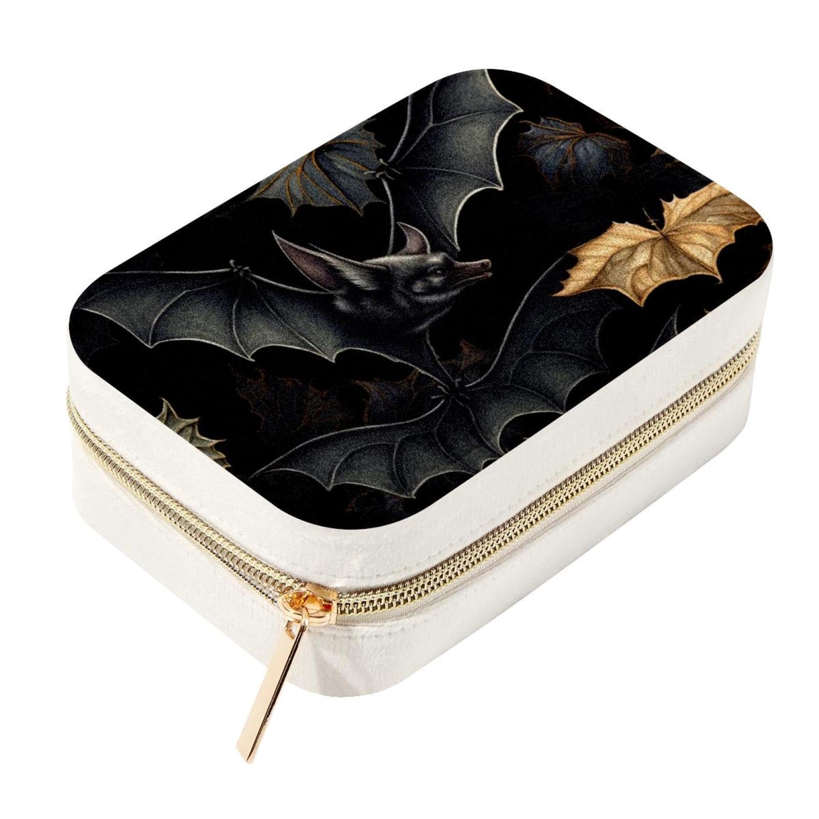 Boîte à bijoux voyage motif chauve-souris pour ranger vos colliers en déplacement