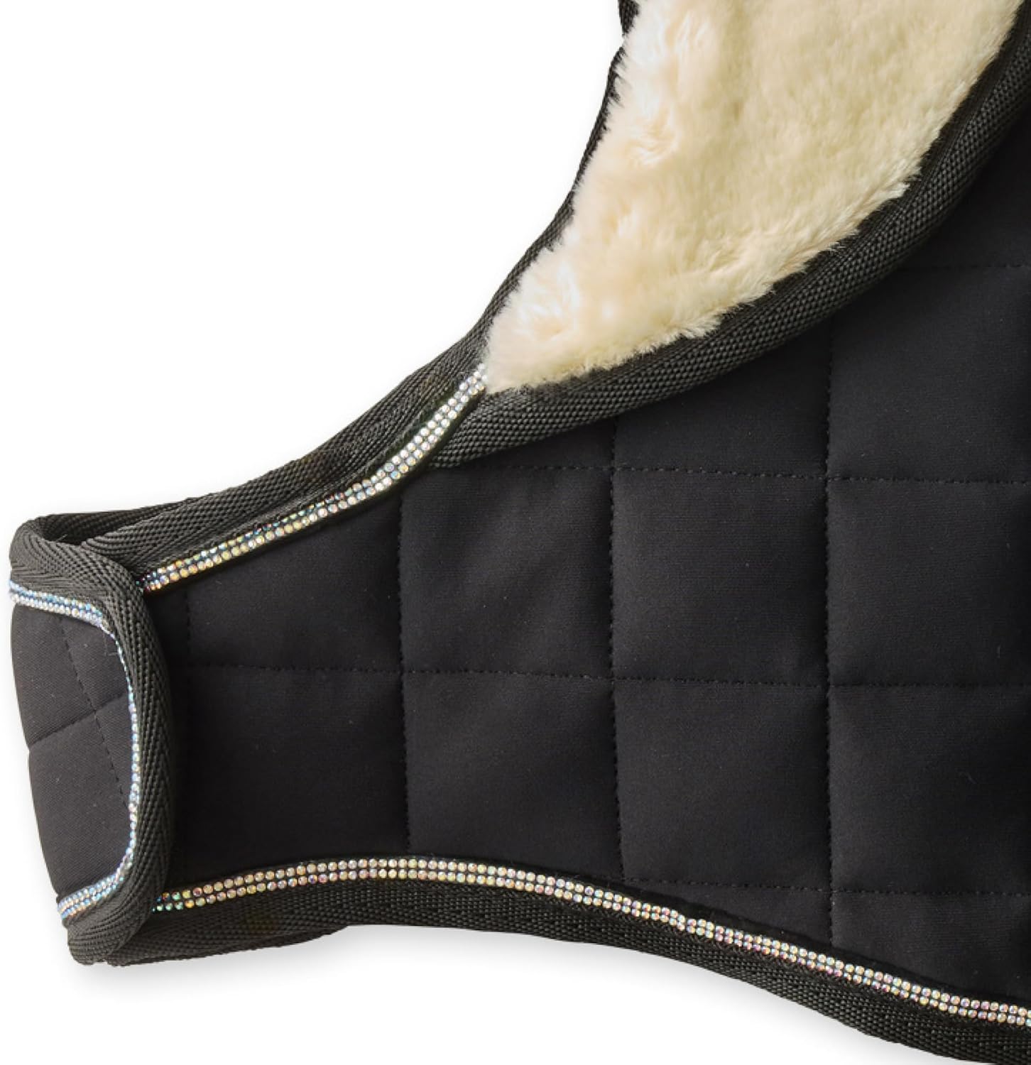 Pet Passion Quilted Dog Coat Pet Jacket with Crystal Bling for Small, Medium and Large Dogs, Black, Large