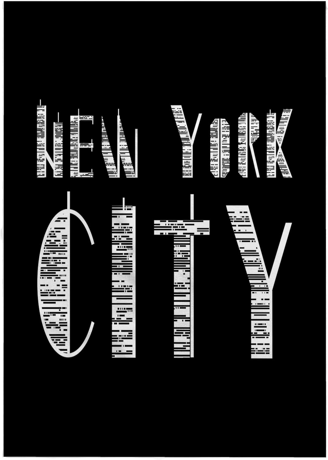 3dRose Skyscraper Style Elegant Text New York City White on Black 22x30 Bath Hand Pool Towel