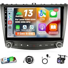 4+64G Android 13 Car Radio for Lexus IS250 IS300 IS350 2006-2012 | 10.1 Inch Touch Screen for Lexus Stereo with Wireless Carplay Android Auto GPS Bluetooth FM WIFI SWC + Backup Camera