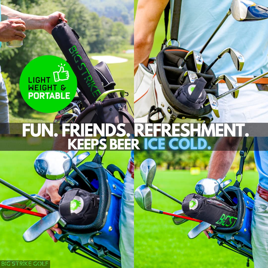 【ッグビール】 Big Strike GolfGolf Cooler Bag for Golf Bag.Fits 6 Cans.完全断熱