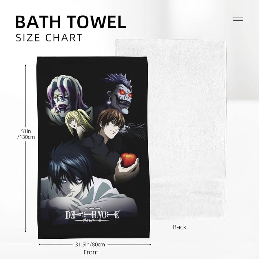 Amazon｜バスタオル ビーチタオル デスノート 夜神月 黒いノート