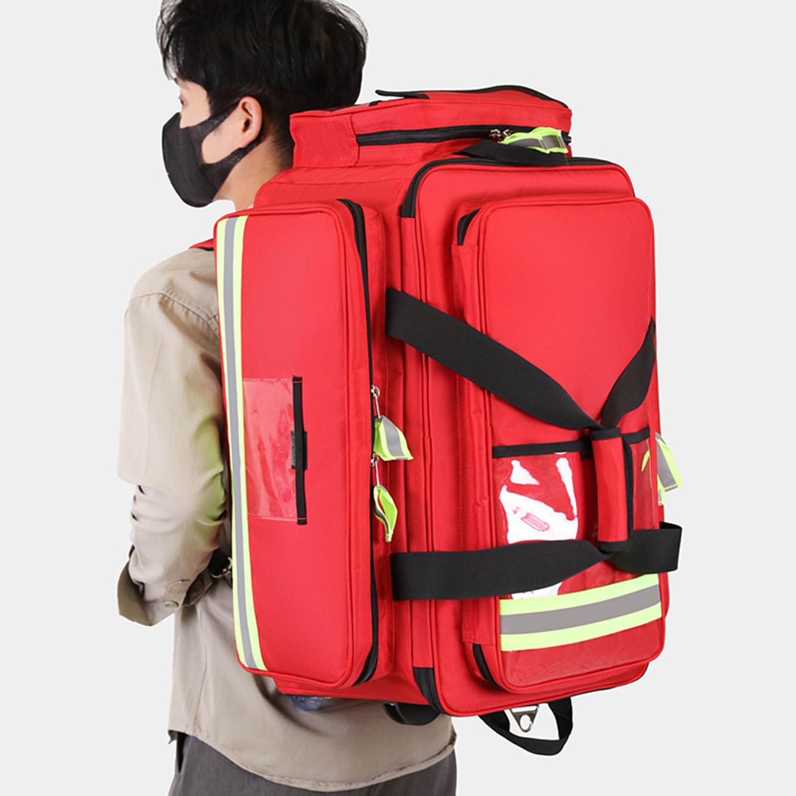 Trolley di grande capacità, kit di primo soccorso, borsa traumatologica professionale per sopravvivenza di emergenza, zaino medico multifunzionale
