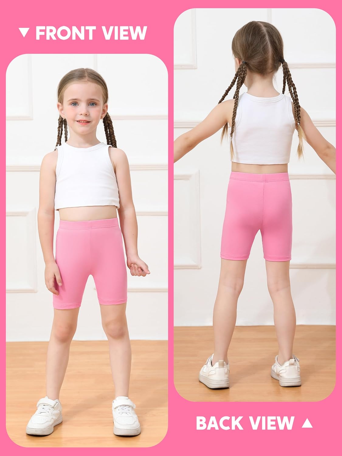 Ruisita 6 Pack Baby Toddler Girls Cotton Bike Shorts Soft Girl Thickened Cartwheel Shorts Solid Safety Dance Short for Kids - Image 5