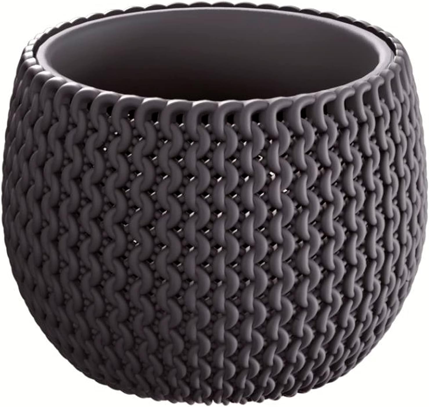Prosperplast Round Planter with Splofy Bowl in Plastic Anthracite (L) x 23.9 (W) x 16.1 (H) cm, 2,3 L