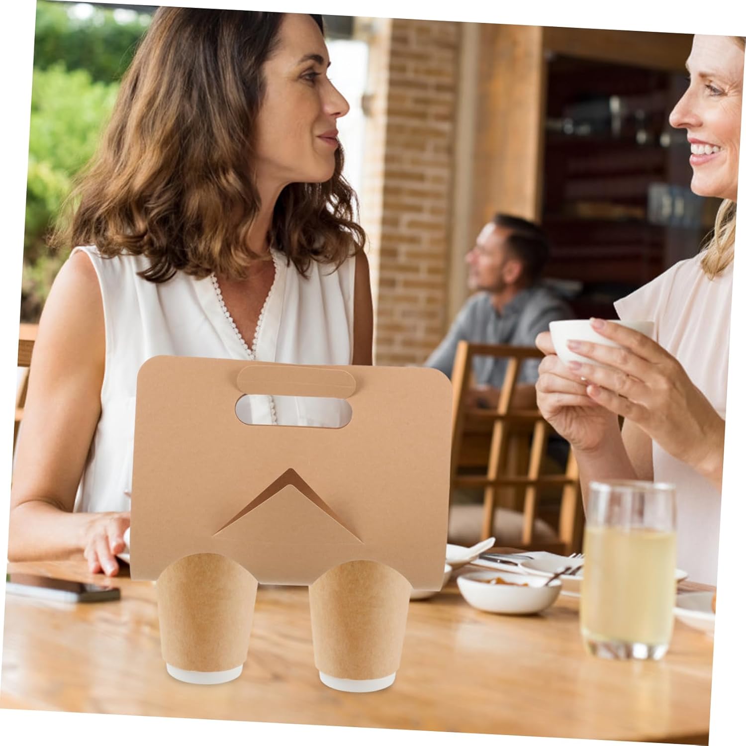 50pcs Convenient Cup Carrier Tray Takeout Cup Holder for Office Drink Carrier for Milk Tea Juice