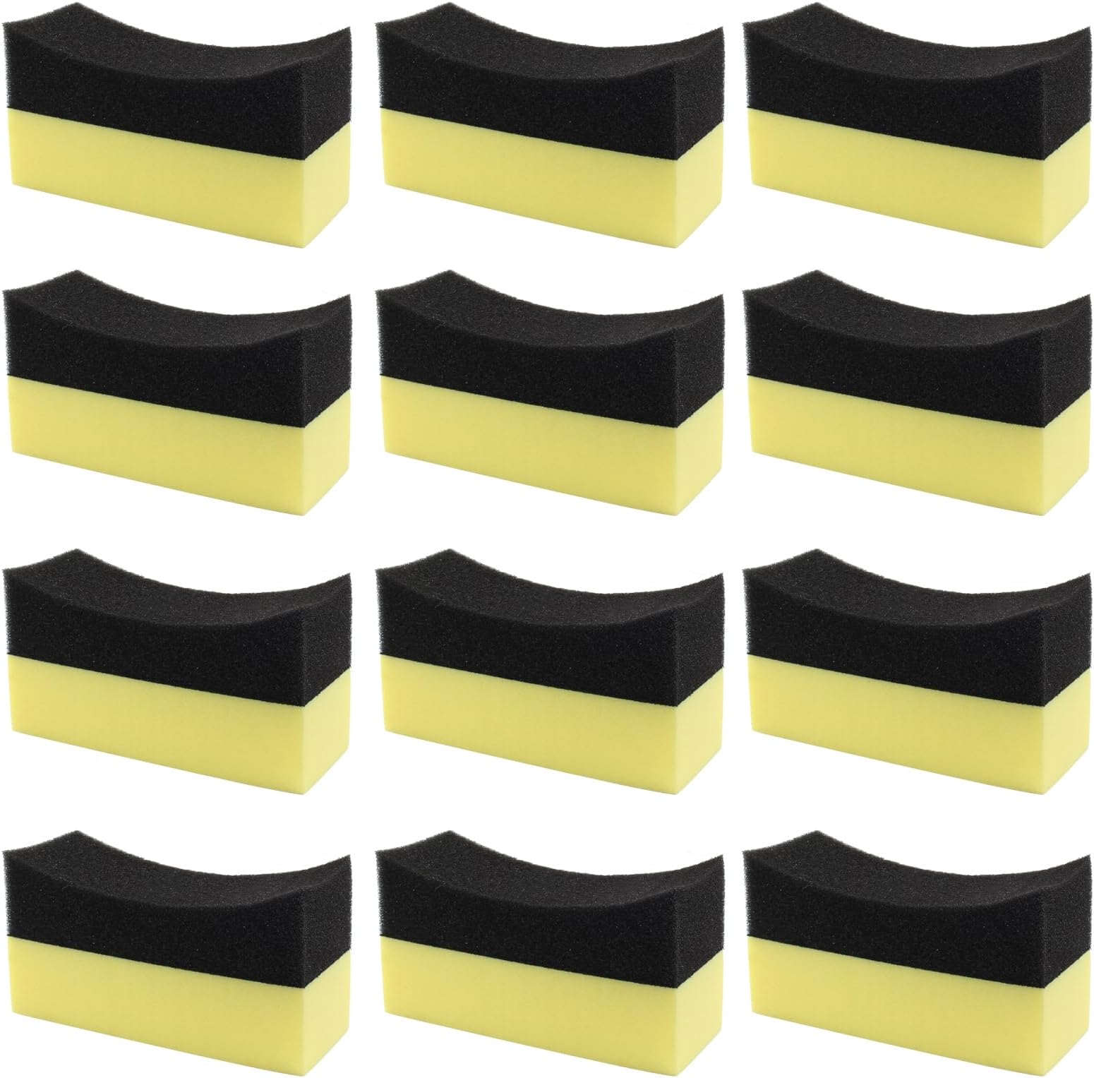 Jiozermi 12Pcs Tire Applicator Dressing Shine Sponge Tire Dressing Applicator Pads Tire Contour Dressing Applicator Pads Color Polishing Sponge Wax Buffing Pads Cleaning Sponges for Car Glass