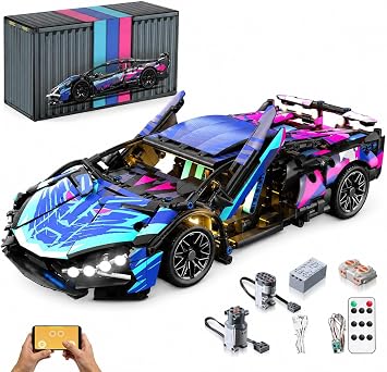 RC Cyber Sports Race Car 114 Model Kits Building Set for Adults | with RC Remote Control APP And Lights, Supercar Toys Birthday Gifts for Kids Boys Girls Teens Age 8+ 1186 PCS