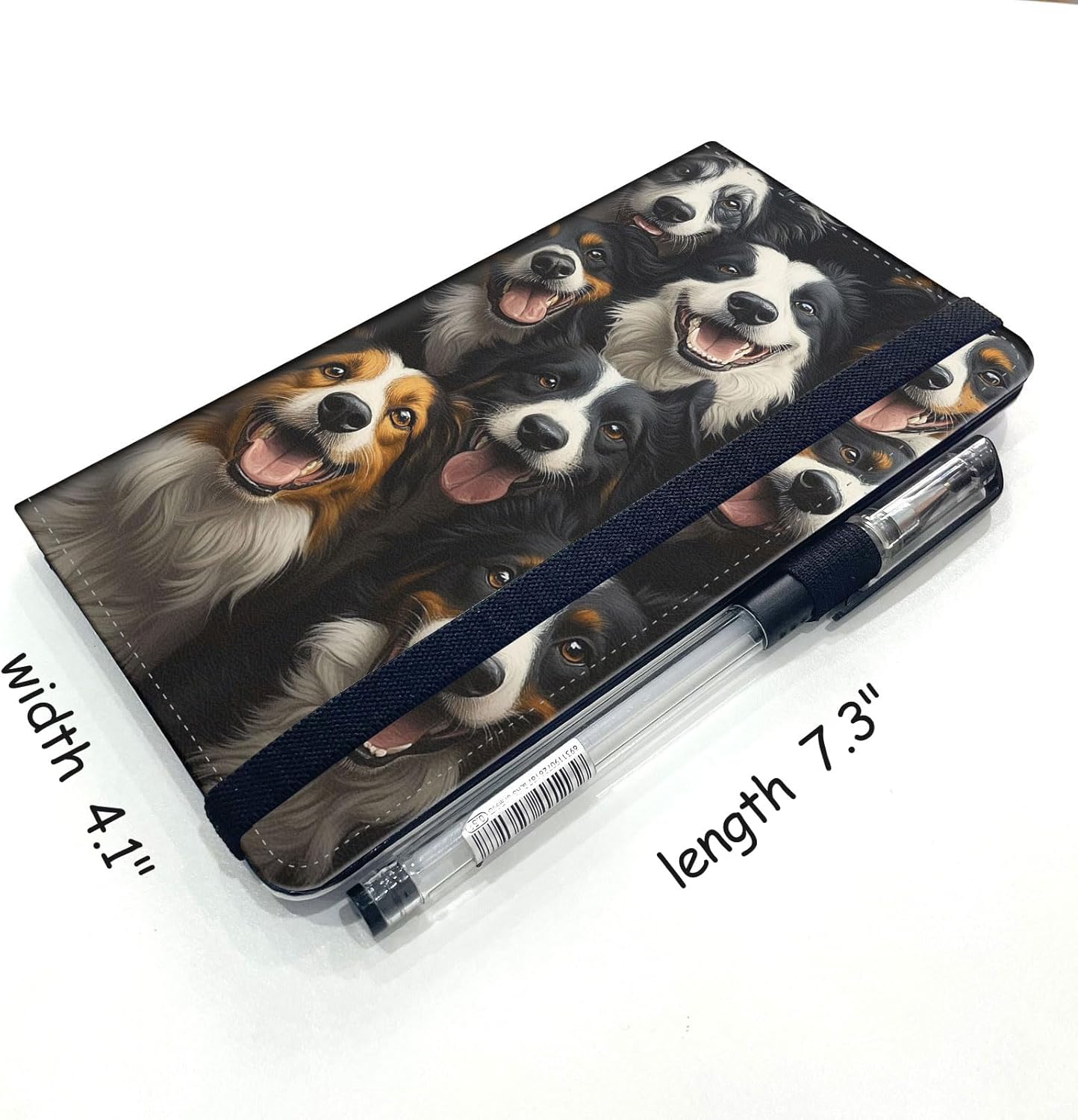 Checkbook Cover for Men & Women, Slim PU Leather Checkbook Holder Wallet with RFID Blocking, Stylish and Durable, Collie Dogs - Image 4